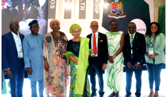 From L-R: Chairman, Lagos State Health Management Agency (LASHMA), Dr. Adebayo Adedewe; Special Adviser to the Governor on Taxation and Revenue,Mr. Abdul-Kabir Opeyemi Ogunbo; Lagos State Commissioner for Commerce, Cooperatives, Trade & Investment, Mrs. Folashade Ambrose-Medebem; Secretary to the State Government, Lagos State, Barr. Abimbola Salu-Hundeyin; Lagos State Commissioner for Health, Prof. Akin Abayomi; President Healthcare Federation of Nigeria, Njide Ndili; National President Healthcare Providers Association of Nigeria (HCPAN), Dr. Jimmy Arigbabuwo and Representative of the Special Adviser to the Governor on Health, Mrs. Sarah Balogun at the Launch of the Lagos State Health Financing Reforms A.KA. Lagos Private Health Partnership (LPHP) by the Ministry of Health at the Civic Centre, on Tuesday.